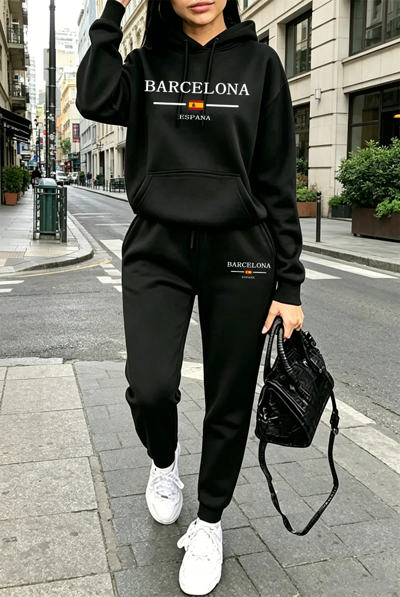 Winter Clothing Usa - Fashion Womens Tracksuit Printing Casual Hoodie