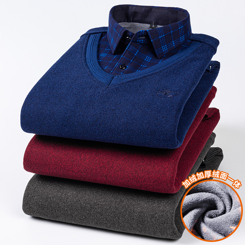 Winter Clothing Layers - Men's Knitted Shirt Collar Casual Loose