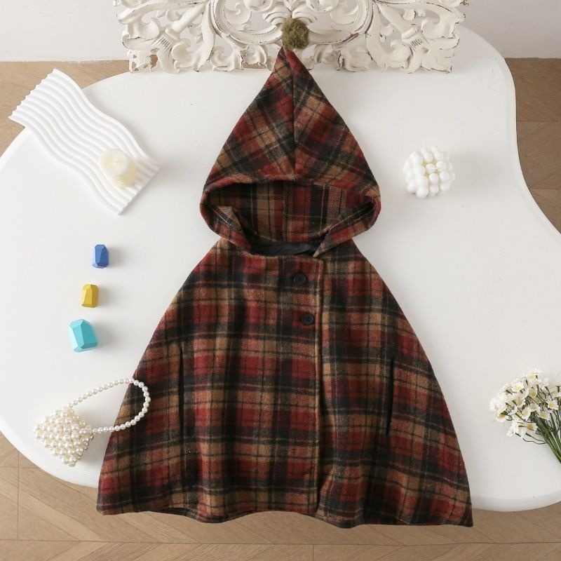 Girls Plaid Cape Children's Co - Winter Clothing For Babies ulasan dan harga