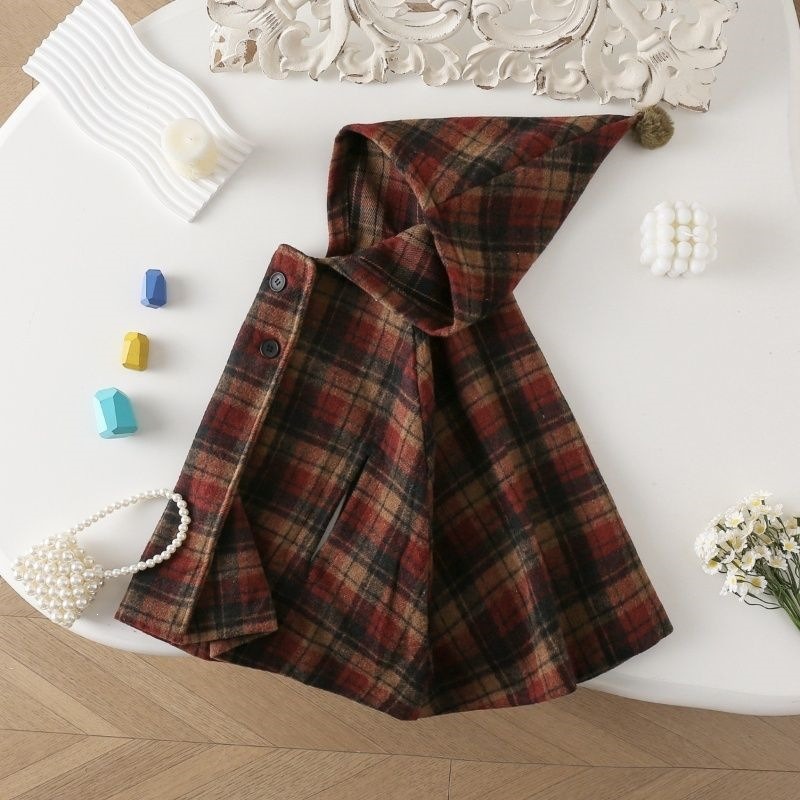 Girls Plaid Cape Children's Co - Winter Clothing For Babies ulasan dan harga