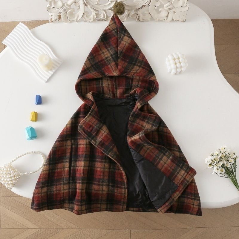 Girls Plaid Cape Children's Co - Winter Clothing For Babies ulasan dan harga