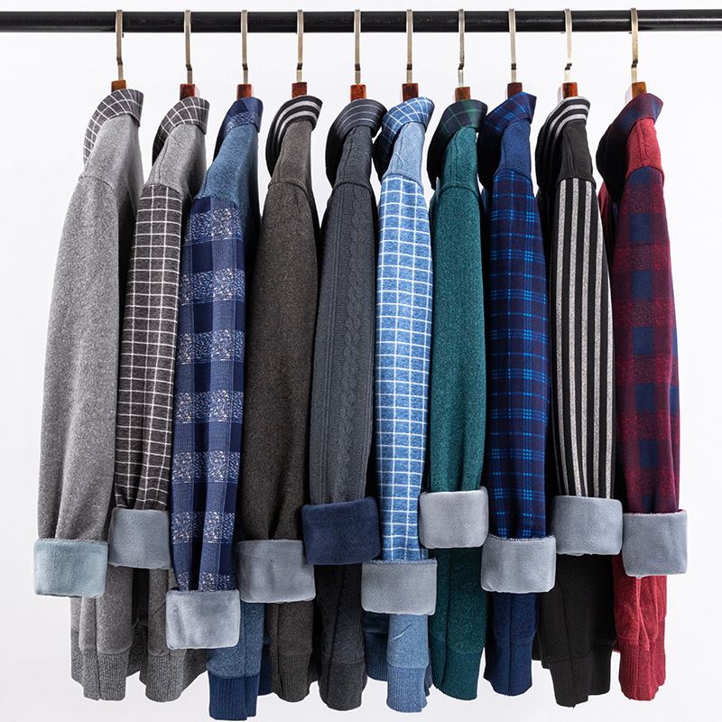 Men's Knitted Shirt Collar Cas - Winter Clothing Layers ulasan dan harga