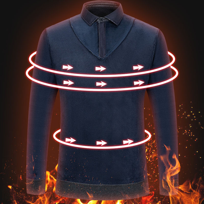 Men's Knitted Shirt Collar Cas - Winter Clothing Layers ulasan dan harga