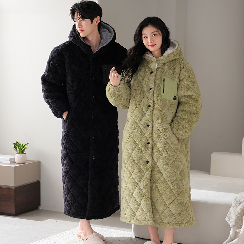 Winter Couple Robe Hooded Paja - Winter Clothing Layers ulasan dan harga